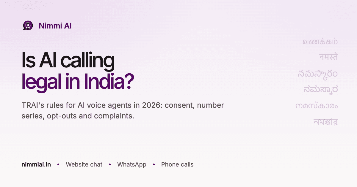 Is AI Calling Legal in India? TRAI Rules for AI Voice Agents (2026)